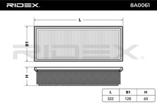 8A0061 RIDEX Luftfilter für AUDI