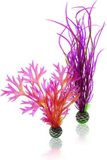 Medium Red  Pink Plant Set, Colorful and Durable Aquarium Decorations
