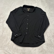 Tasso Elba Supima Black Button Up Shirt Men  s XL Long Sleeve Casual 0202