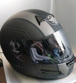 Polaris Victory Motorcycle Helmet Gray Black Full Face With Shield Size XLarge