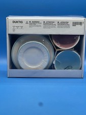 IKEA DUKTIG Kids Children Dishes Plates Saucers Bowls Pastel Stoneware Set of 12