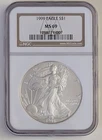 1999 AMERICAN SILVER EAGLE NGC MS 69 BROWN LABEL SKU 1758271-007