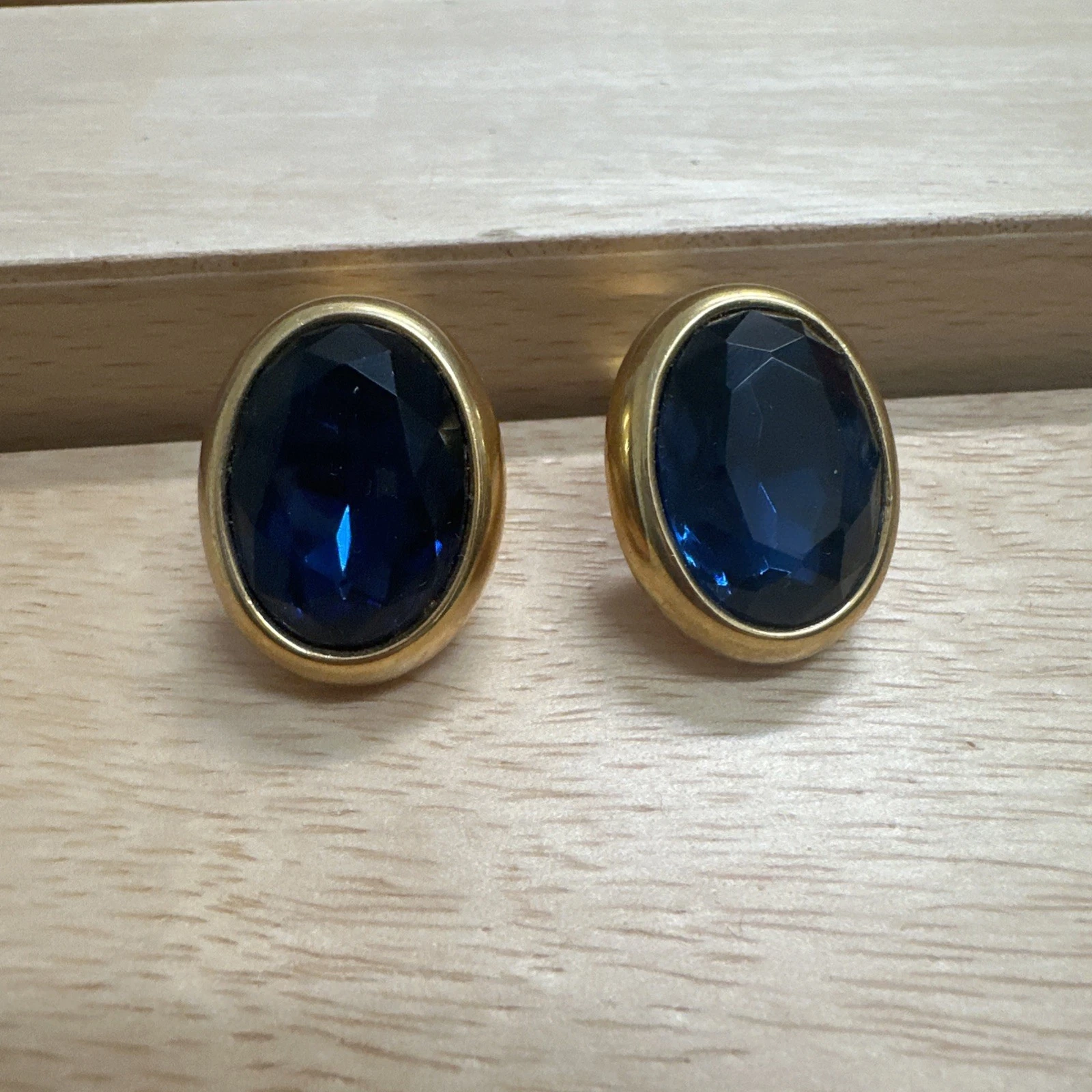 Boucle D’oreille Pierre Bleues Vintage