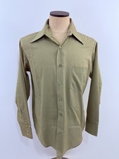 Vtg 60s 70s Dress Shirt Van Heusen Hampshire House Green Dagger Collar Disco
