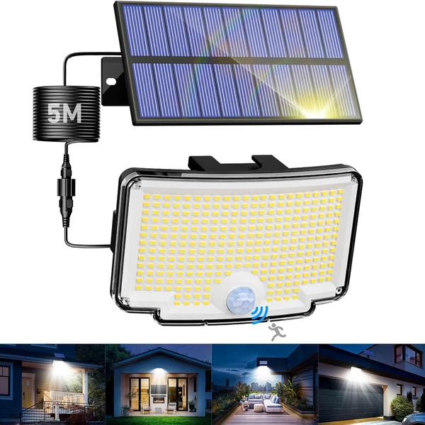 Solarlampen FüR AußEn Mit Bewegungsmelder, 318 Led 3 Modi Solar Aussenleu-image