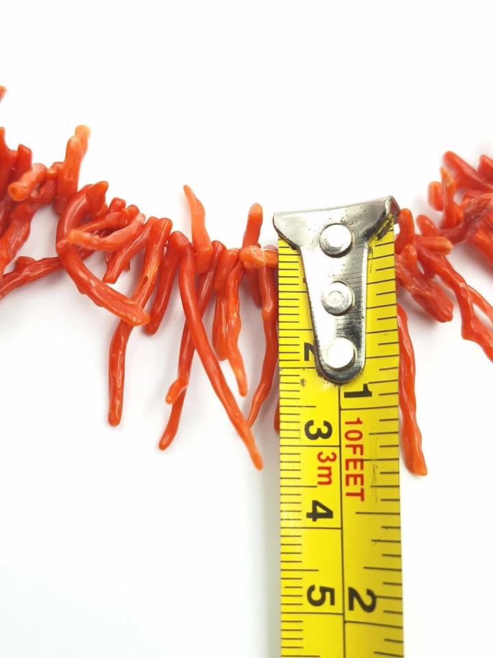 COLLANA IN ARGENTO 925 CON FRANGIA  CORALLO ROSSO SCURO MEDITERRANEO  DONNA  - Immagine 4 di 4