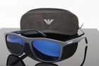 Emporio Armani Sunglasses Men's Square EA4158 587125 Matte Blue 57mm Blue Lens