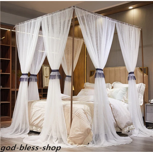 Mosquitera de doble capa 2025 con marcos cenefas de cortina de cama toldo red Foto 4 de 4