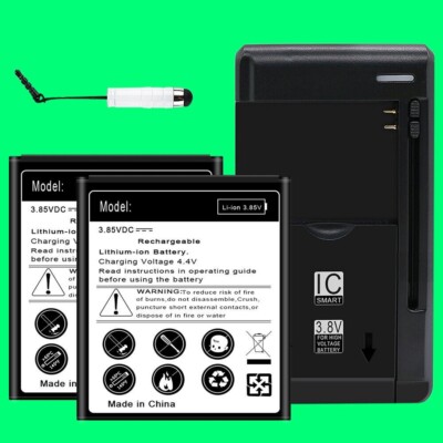 2x 2150mAh Battery Universal Charger Stylus for ZTE Blade Vantage 2 Z3153V Phone