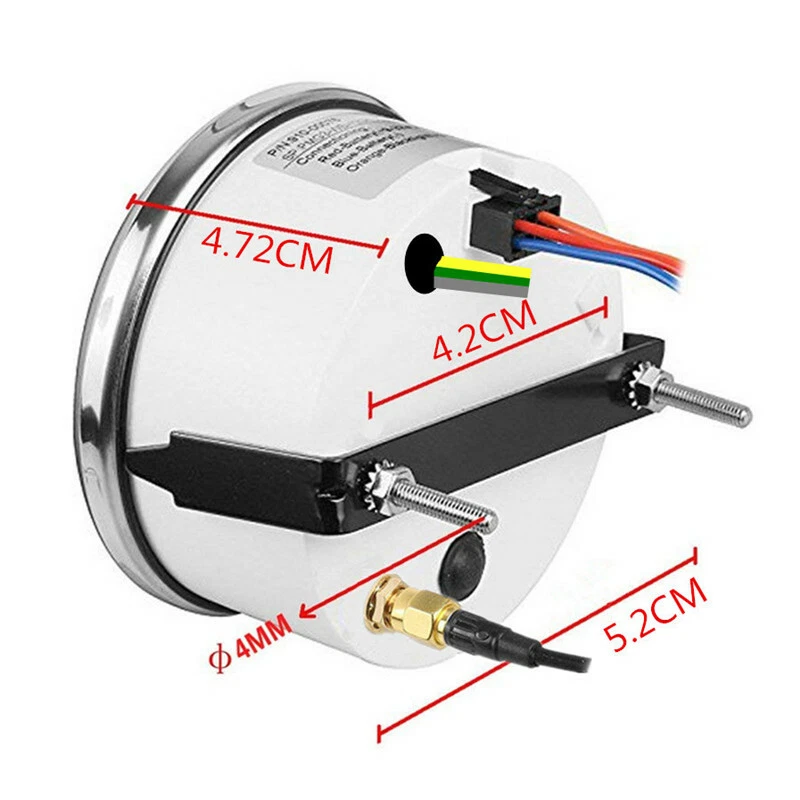 Motorcycle Speedometer Gauge 0~999 MPH Km/h Knots Odometer Sensor GPS Antenna - Image 4 of 4