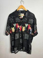 Vintage Paradise Found Hawaiian Button Up Shirt Mens Size XL Martini 2154