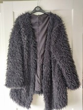 Ladies Shein Black Fuzzy Coat Jacket Size 1xl 18 20