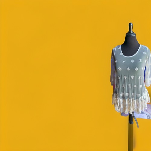 Gibiu Sheer Daisy Tunic Top Med