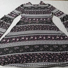 Bongo Dress Women's Size Small Womens Long Sleeve Knee Length Floral Flower