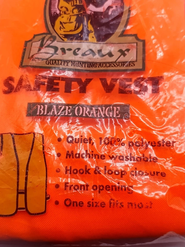 VTG Breaux Hunter Safety Vest Blaze Orange Men's Fleece Hunting Made In USA 1G - Image 2 of 3