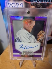 2014 Panini Prizm Auto Purple Prizm 32/99 Tom Glavine #TG Auto HOF..On Card Auto