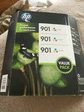 HP 901 Tri-Color Ink Cartridge 3 pack Sealed please read the description.