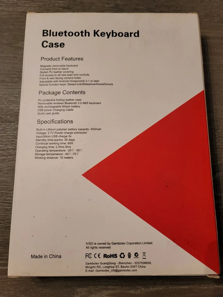 Bluetooth Keyboard Case, Black for SAMSUNG Galaxy Tab E 9.6 - Image 2 of 2