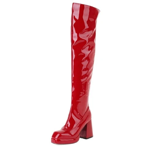 Overknee Stiefel Plateau Overknee-Stiefel Damen Sexy High Heels Schuhe Große Größe - Bild 9 von 25