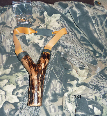 Hand-crafted wooden slingshot catapult. Buckthorn. Signed. Includes 3M glasses!