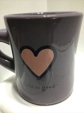 LIFE IS GOOD COFFEE MUG. HEART EMOJI MUG. LIFE IS GOOD 3D Mug. B219