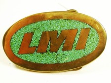 1960's - 70's LMI Green Solid Brass Belt Buckle by DYNA Provo Utah BUCKLE