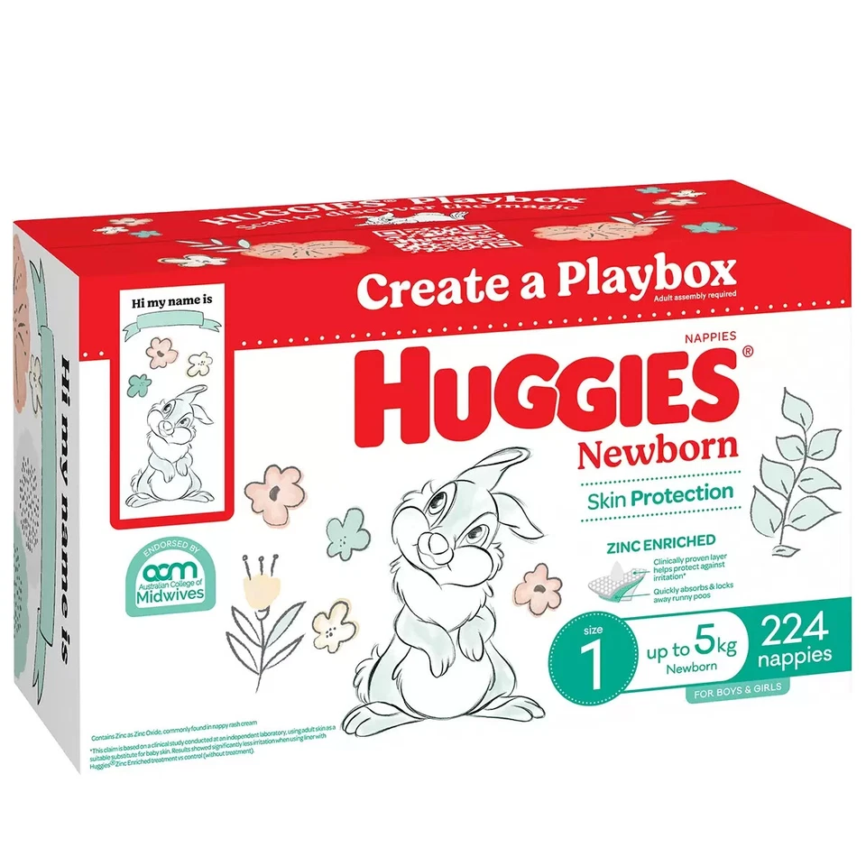Huggies Unisex Ultimate Nappies Size 1 Newborn (Up to 5 kg) 224 Nappies - image 1 of 1