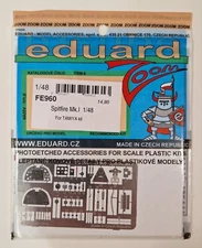 1/48 Tamiya Spitfire Mk. I Photo Etch Detail Set - Eduard FE960