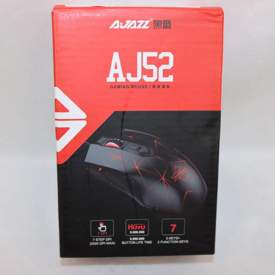 AJAZZ AJ52 Gaming Mouse White 5 Keys + 2 Function Keys 7 Step DPI - Image 3 of 4
