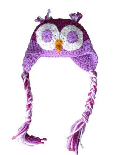 NEWBORN OR DOLL OWL CROCHETED HAT HANDMADE HOMEMADE BRAND NEW