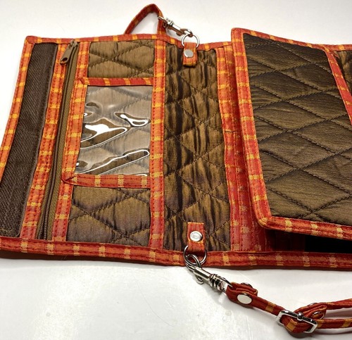 Scottie Dog Purse Wallet 3 Fold Brown And Orange 8” Dog Is Hand Stitched - Picture 5 of 16