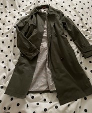 Reserved Khaki Green Check Belted Belt Trench Coat Size Xs 8 Rrp £89.99