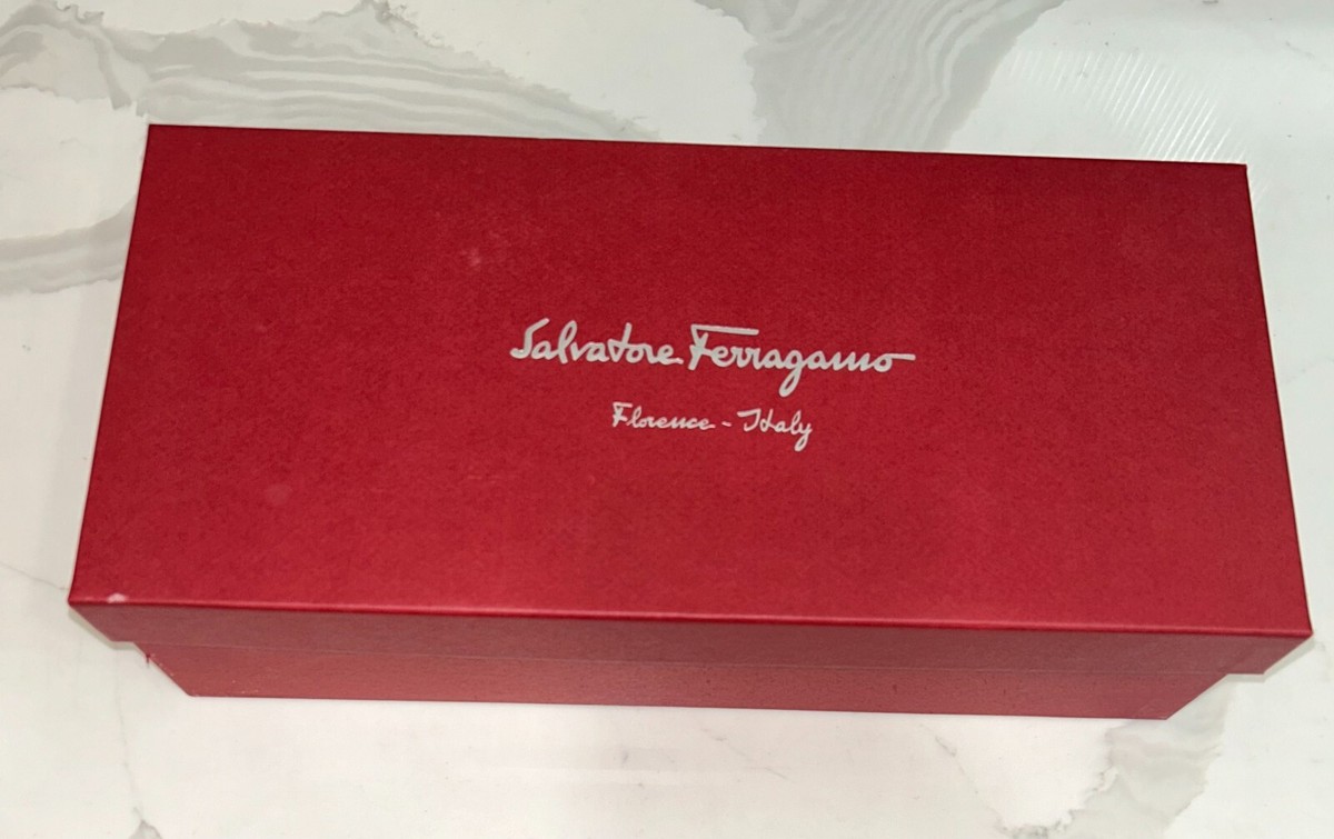 SALVATORE FERRAGAMO Italy Red Shoe Sandals Box ONLY (approx  display picture 3