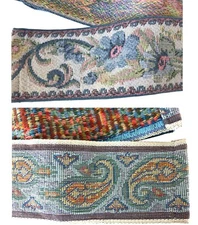 Set of Two Floral Paisley Tapestry Sashes 48 x 2" Designer Accessories OKC