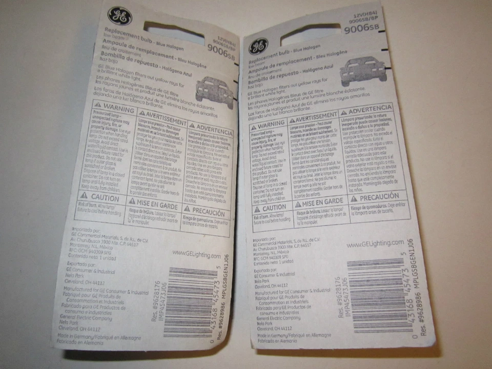 ПАРА новых супер синих ламп фар GE (2) 9006 9006SB HB4 белый свет - Изображение 4 из 4