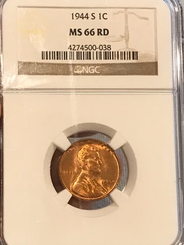 1944 S Lincoln Wheat Cent MS66RD NGC GRADED