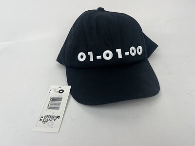 Vintage Y2K Millennium Strapback Hat Baseball Cap Black 2000 01-01