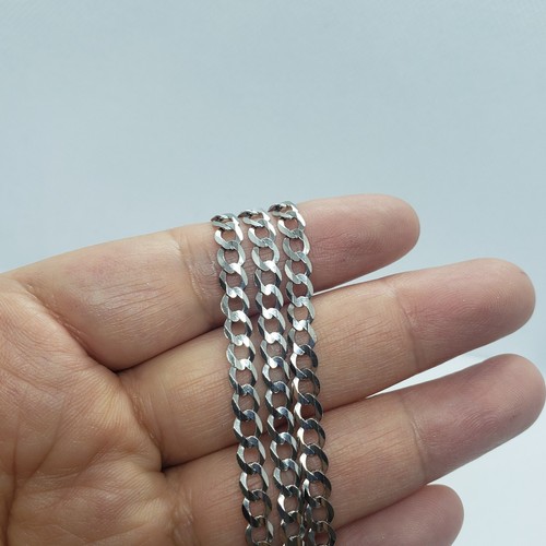 10K White Gold Solid Cuban Link Chain Curb Necklace Bracelet 5mm Size 7"~30" - Picture 14 of 19