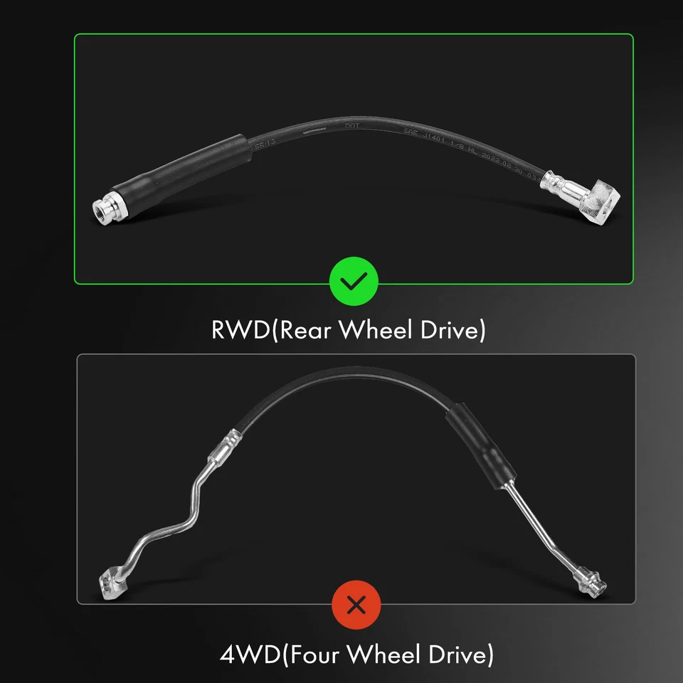Manguera hidráulica de freno delantero 2 piezas para Chevy Colorado GMC Canyon Isuzu i-290 tracción trasera Foto 2 de 4