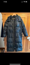 Lipsy Longline Puffer Coat With Hood, Black, Size 14, Worn Once