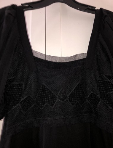 NWT Gorgeous Catherine Malandrino Balloon Sleeve Black Dress W/Cutout Size 0 - Picture 9 of 14