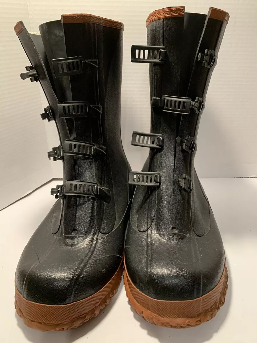 Kiks Mens Black Buckle Rubber Waterproof Boots Size 9 | eBay