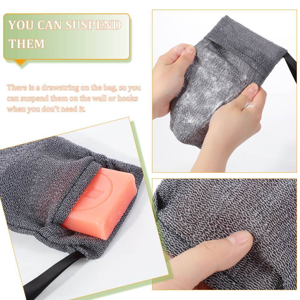 6Pcs Mesh Bag Reusable Soap Bar Bag Soap Pouch for Shower Bathroom Bath