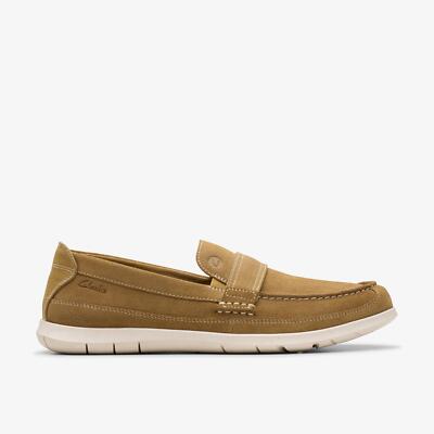 NEW CLARKS men\'s flexway step shoes in sand suede Clarks Men main image 2