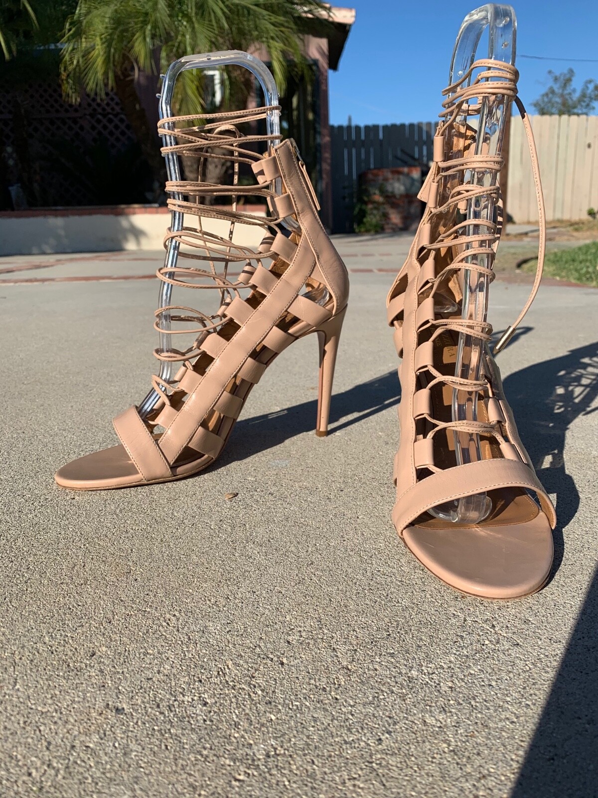 100% AuThEnTiC AQUAZZURA "Amazon" Nude Heels 40-10 | eBay