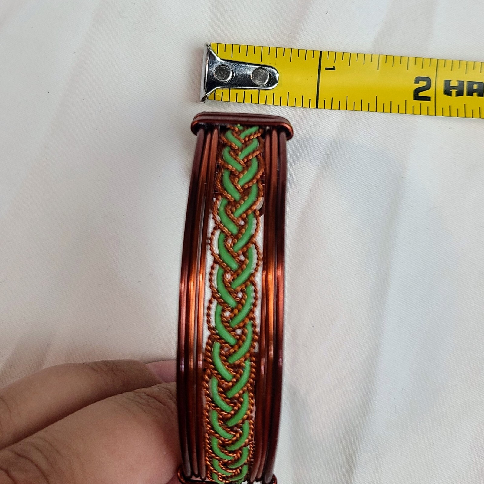 Handcrafted Wire Wrapped Copper Cuff Bracelet Wit… - image 12