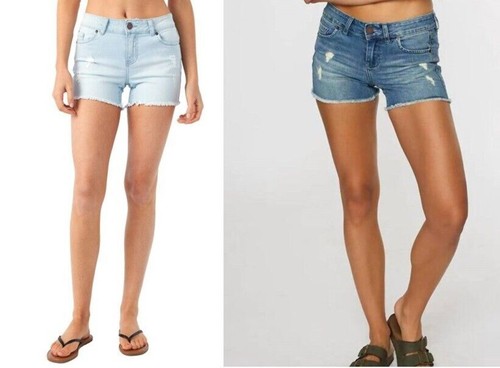 Pantalones cortos para mujer O'Neill Cody Denim Light Destruction 4" (elige color/talla) nuevos con etiquetas - Imagen 16 de 17