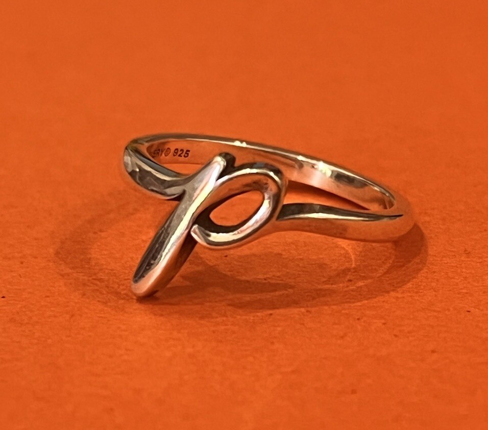 James Avery Sterling Silver Script Initial P Ring… - image 1