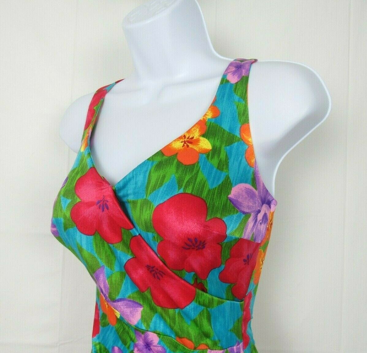 VTG 1980s MAXINE OF HOLLYWOOD FLORAL ONE PIECE SW… - image 7