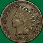 1907 Indian Head Cent Choice Extremely Fine XF+ Coin #42816